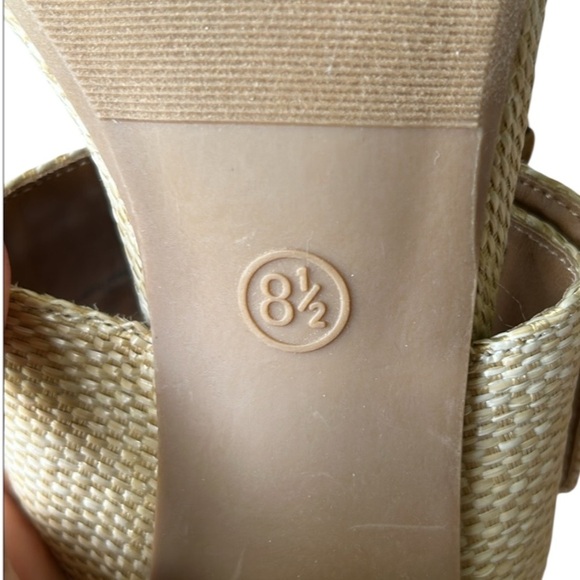 Universal Thread Bristol Woven Raffia Straw Block Heels Excellent Size 8.5 - Picture 7 of 8